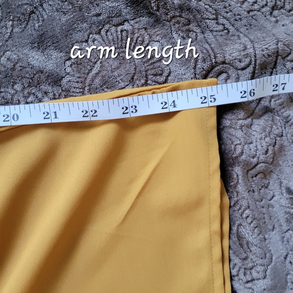 *SOLD* 2 PIECE Beautiful 100% silk poncho Mustard Yellow Shrug/kimono 2X-3X - Picture 11 of 15